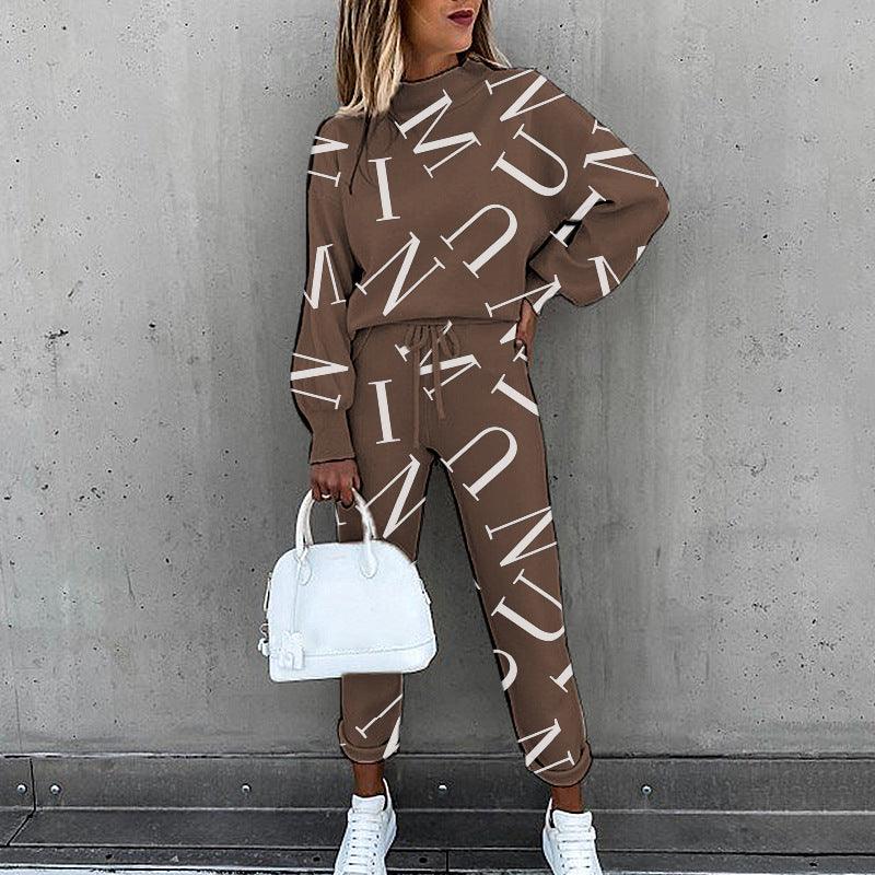 Fashion high collar casual solid color trousers two-piece suit - Frederika’s favorites 🦊