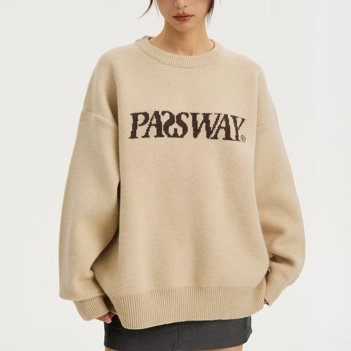 Retro long-sleeved sweater sweater women's autumn and winter new style loose lazy style casual top