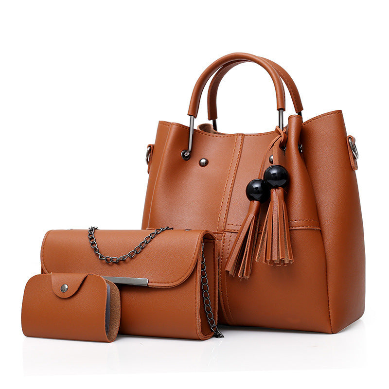 European and American fashion single shoulder Messenger bag ladies three-piece tassels mother bag - Frederika’s favorites 🦊