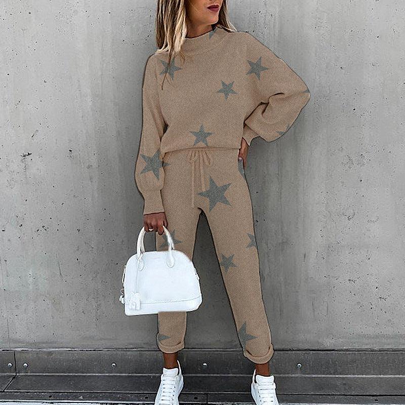 Fashion high collar casual solid color trousers two-piece suit - Frederika’s favorites 🦊