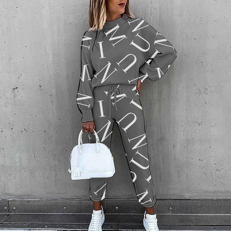 Fashion high collar casual solid color trousers two-piece suit - Frederika’s favorites 🦊