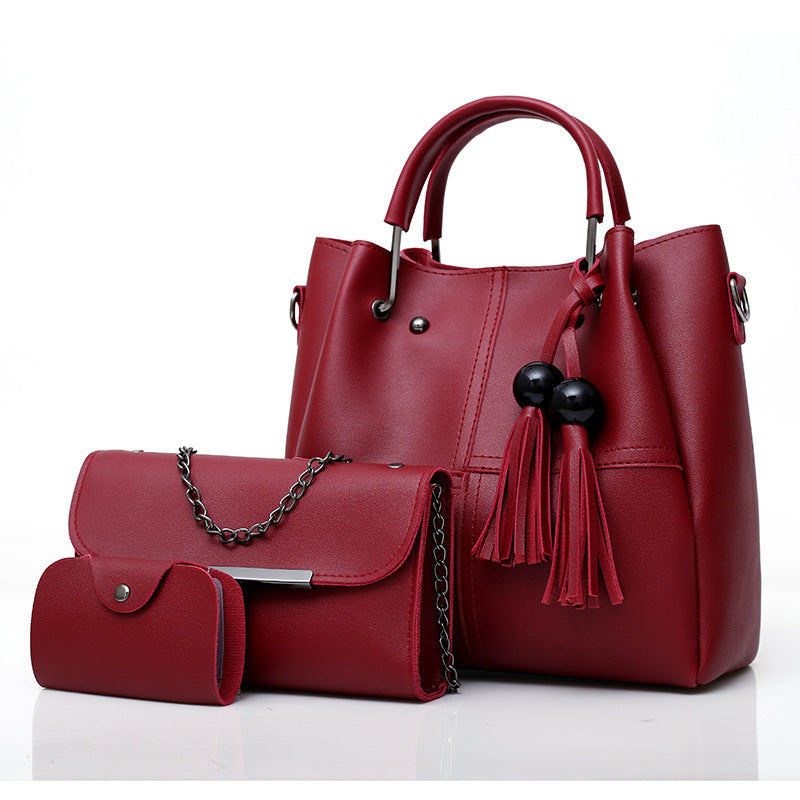 European and American fashion single shoulder Messenger bag ladies three-piece tassels mother bag - Frederika’s favorites 🦊