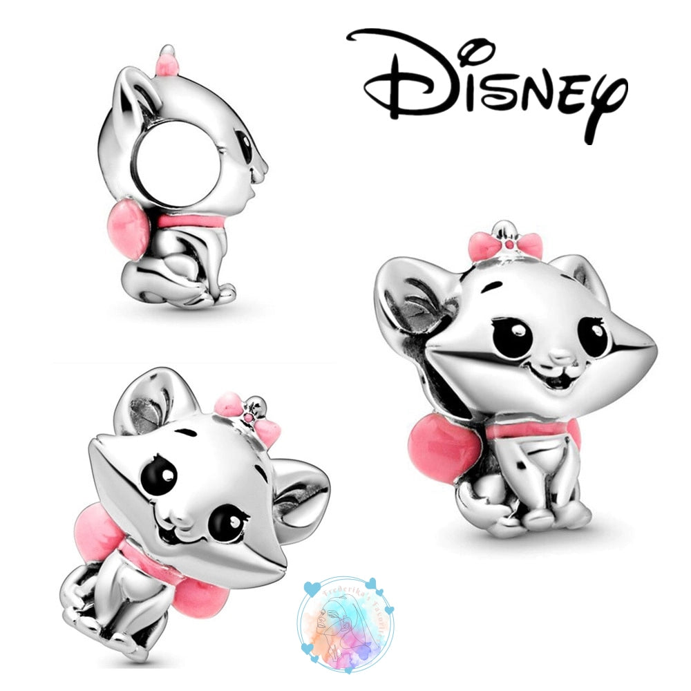 Disney Charm Bracelet with Stitch, Minnie Mouse, and Winnie Charms - 925 Sterling Silver Dangle Beads for Pendant Jewelry