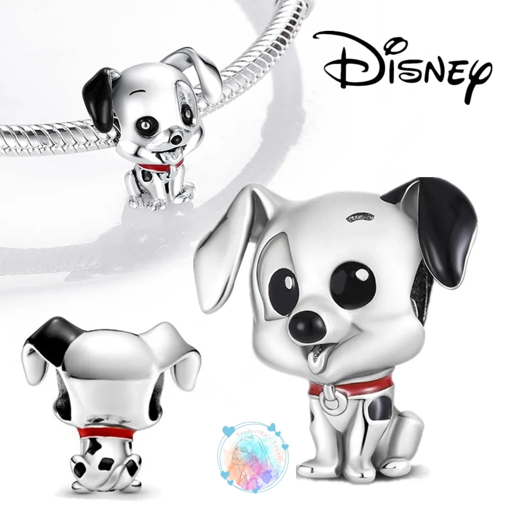 Disney Charm Bracelet with Stitch, Minnie Mouse, and Winnie Charms - 925 Sterling Silver Dangle Beads for Pendant Jewelry