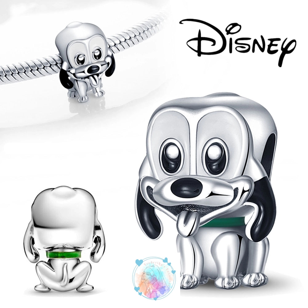 Disney Charm Bracelet with Stitch, Minnie Mouse, and Winnie Charms - 925 Sterling Silver Dangle Beads for Pendant Jewelry