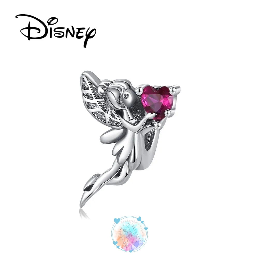 Disney Charm Bracelet with Stitch, Minnie Mouse, and Winnie Charms - 925 Sterling Silver Dangle Beads for Pendant Jewelry
