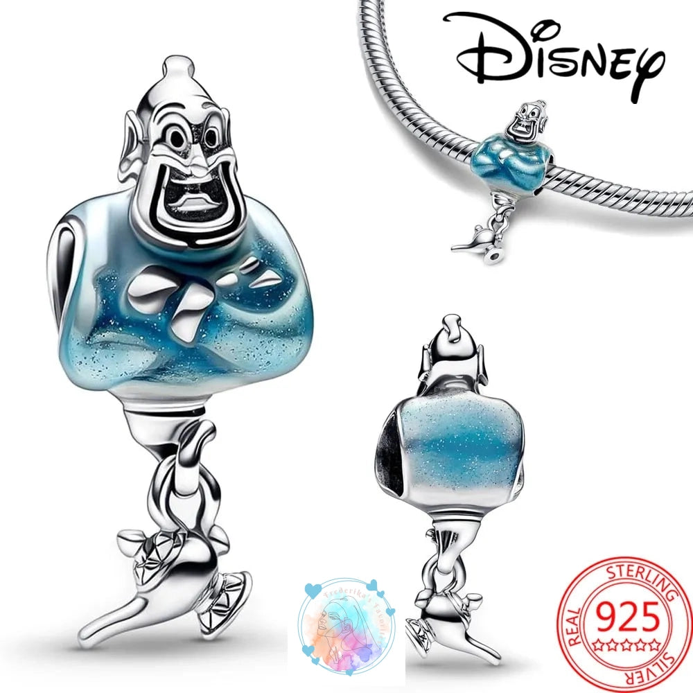 Disney Charm Bracelet with Stitch, Minnie Mouse, and Winnie Charms - 925 Sterling Silver Dangle Beads for Pendant Jewelry