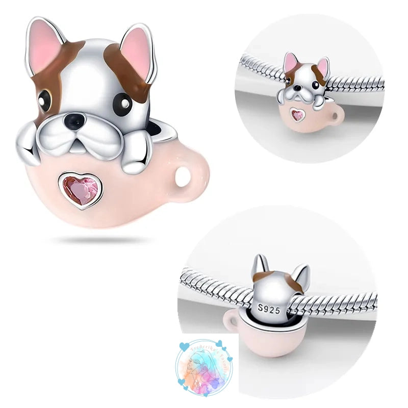Disney Charm Bracelet with Stitch, Minnie Mouse, and Winnie Charms - 925 Sterling Silver Dangle Beads for Pendant Jewelry
