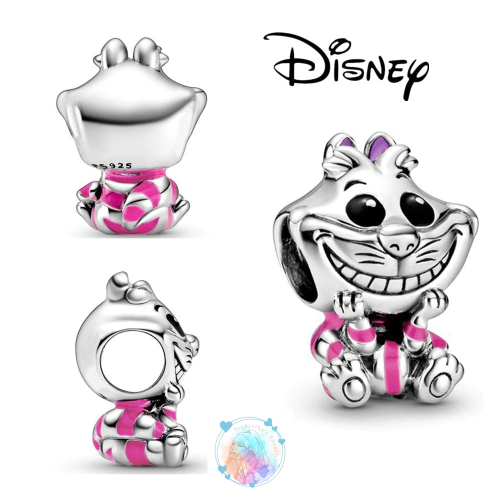 Disney Charm Bracelet with Stitch, Minnie Mouse, and Winnie Charms - 925 Sterling Silver Dangle Beads for Pendant Jewelry