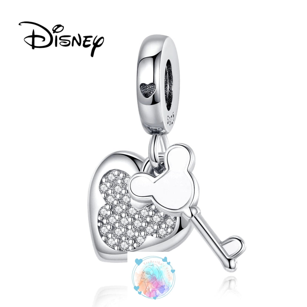 Disney Charm Bracelet with Stitch, Minnie Mouse, and Winnie Charms - 925 Sterling Silver Dangle Beads for Pendant Jewelry