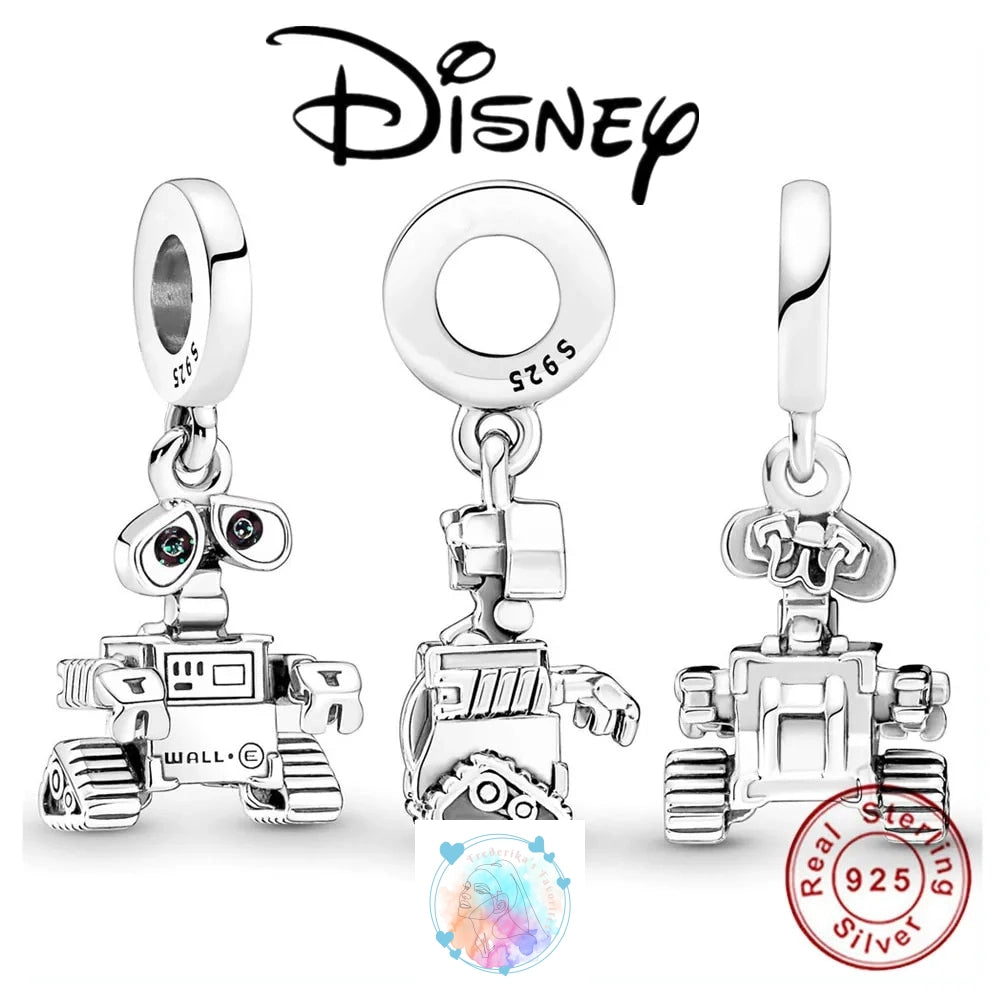 Disney Charm Bracelet with Stitch, Minnie Mouse, and Winnie Charms - 925 Sterling Silver Dangle Beads for Pendant Jewelry