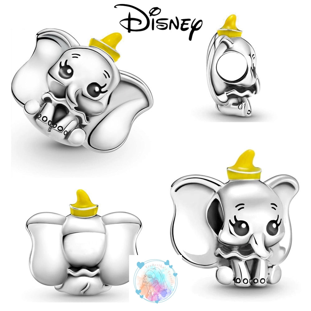 Disney Charm Bracelet with Stitch, Minnie Mouse, and Winnie Charms - 925 Sterling Silver Dangle Beads for Pendant Jewelry
