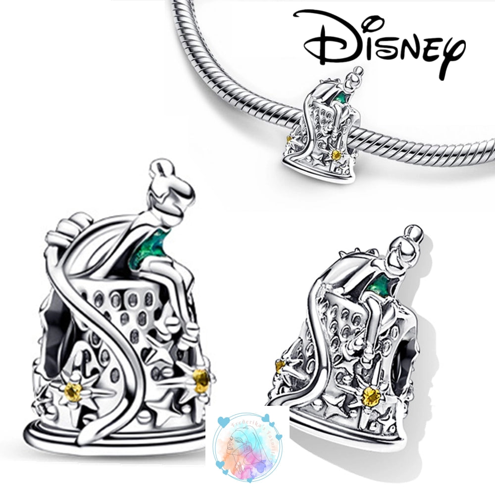 Disney Charm Bracelet with Stitch, Minnie Mouse, and Winnie Charms - 925 Sterling Silver Dangle Beads for Pendant Jewelry