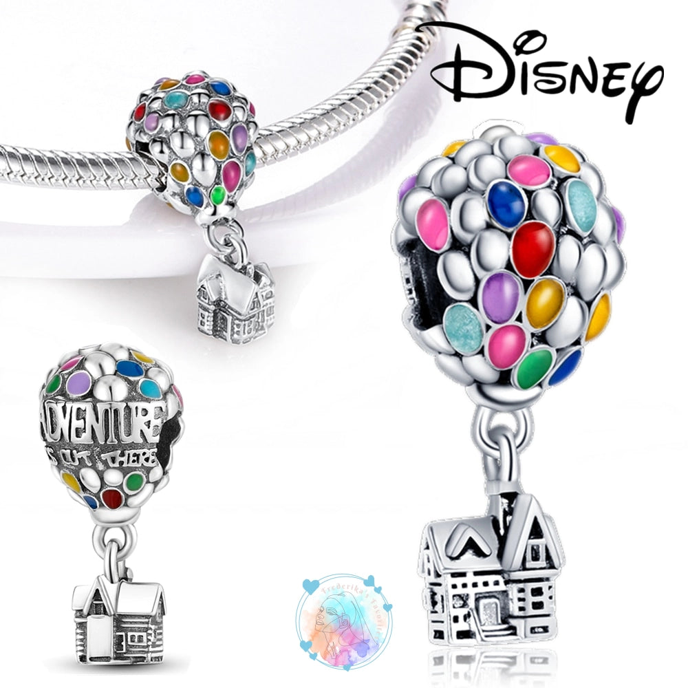 Disney Charm Bracelet with Stitch, Minnie Mouse, and Winnie Charms - 925 Sterling Silver Dangle Beads for Pendant Jewelry