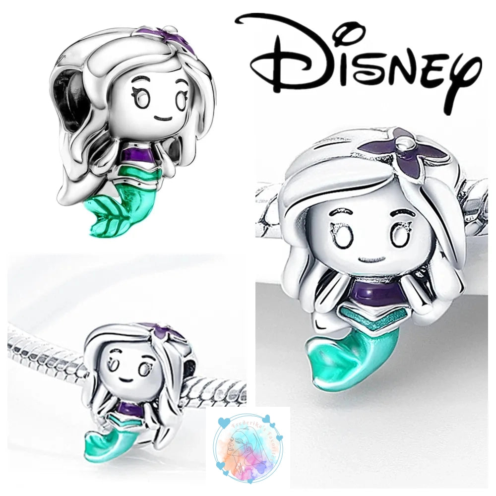 Disney Charm Bracelet with Stitch, Minnie Mouse, and Winnie Charms - 925 Sterling Silver Dangle Beads for Pendant Jewelry