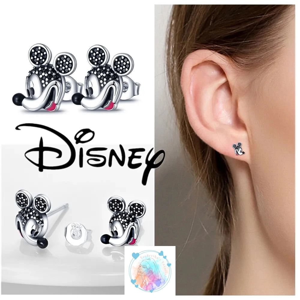 Disney Charm Bracelet with Stitch, Minnie Mouse, and Winnie Charms - 925 Sterling Silver Dangle Beads for Pendant Jewelry