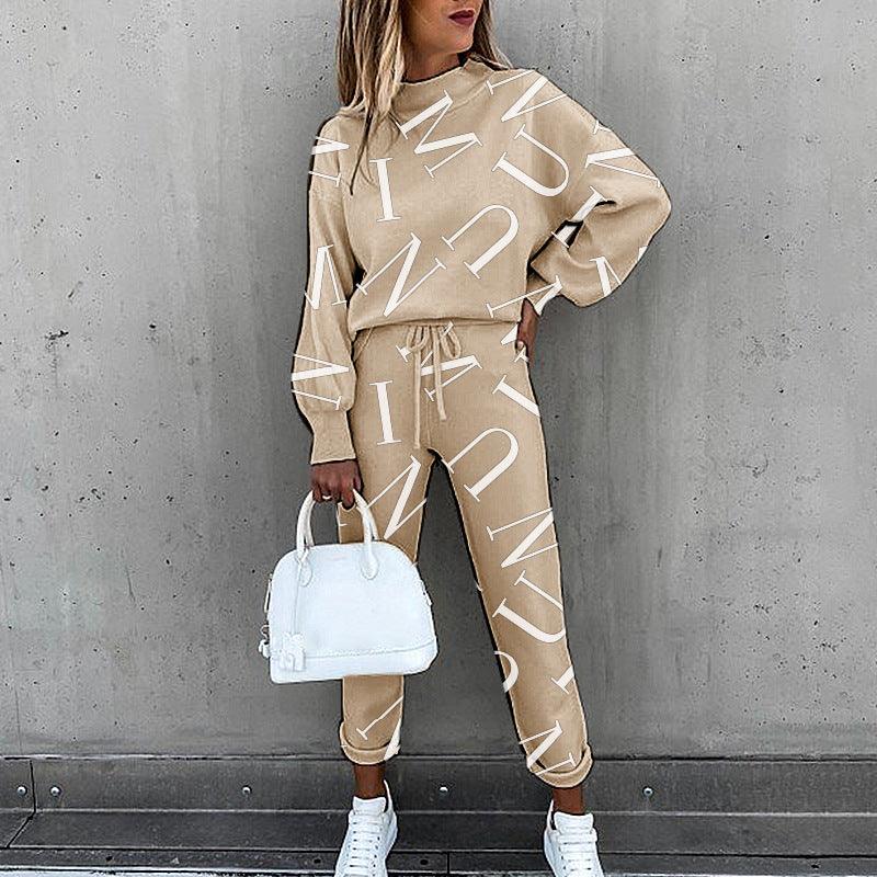 Fashion high collar casual solid color trousers two-piece suit - Frederika’s favorites 🦊