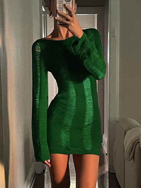 Puloru Sexy Knitted Cutout Short Dress - Frederika’s favorites 🦊