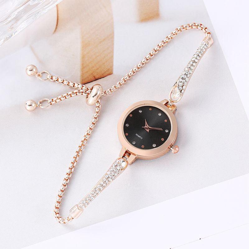 Girls' Watch Fashionable Diamond Inlaid INS. Academic Style Temperament Dial Decoration Lazy Pull Women's Bracelet Watch - Frederika’s favorites 🦊
