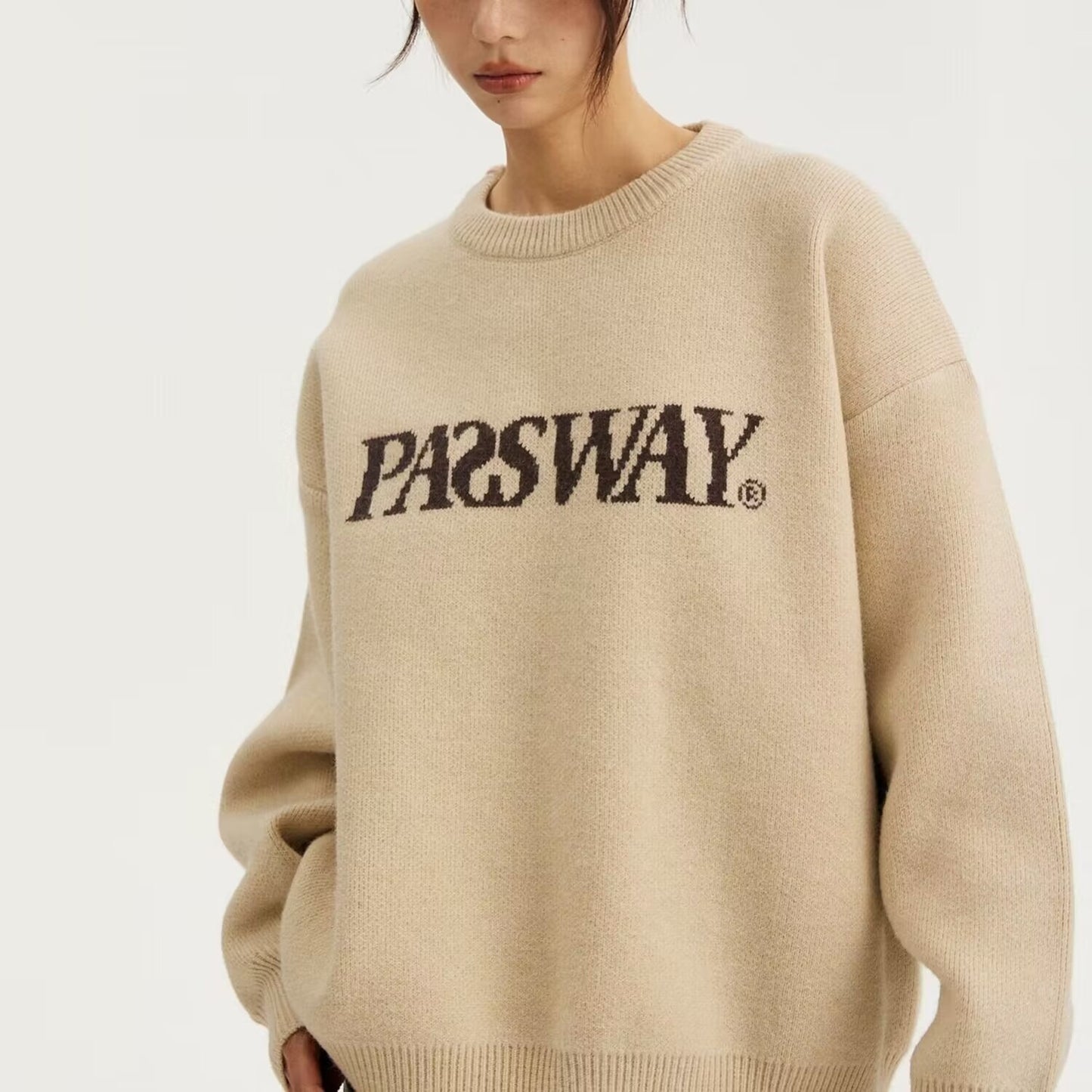 Retro long-sleeved sweater sweater women's autumn and winter new style loose lazy style casual top