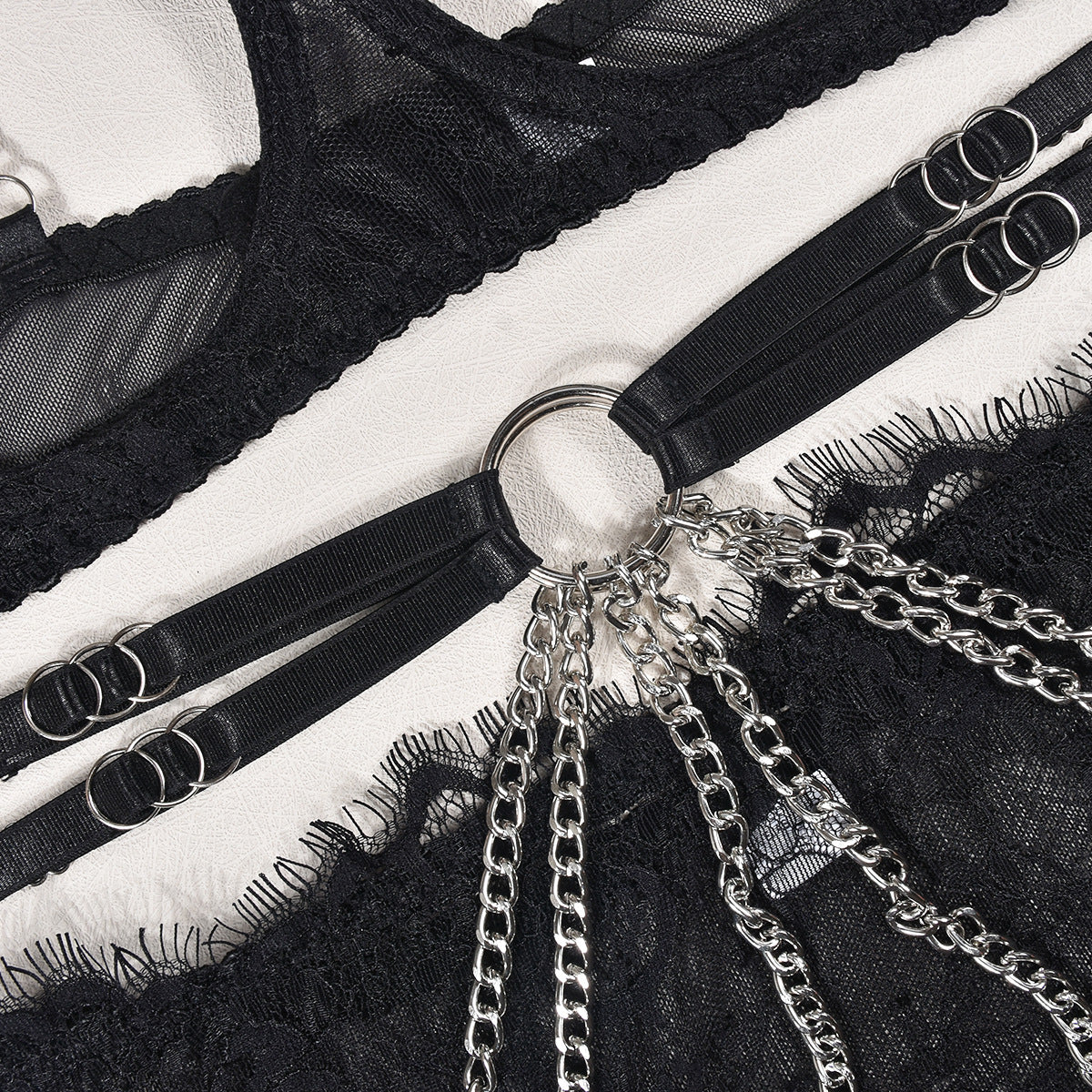 Women's Fashion Hollowed-out Metal Chain Strap Steel Ring Four-piece Set - Frederika’s favorites 🦊