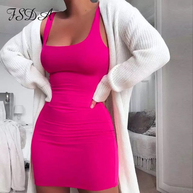 Square Neck Sleeveless Bodycon Mini Dress - Frederika’s favorites 🦊