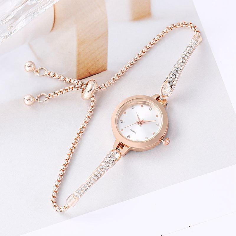Girls' Watch Fashionable Diamond Inlaid INS. Academic Style Temperament Dial Decoration Lazy Pull Women's Bracelet Watch - Frederika’s favorites 🦊