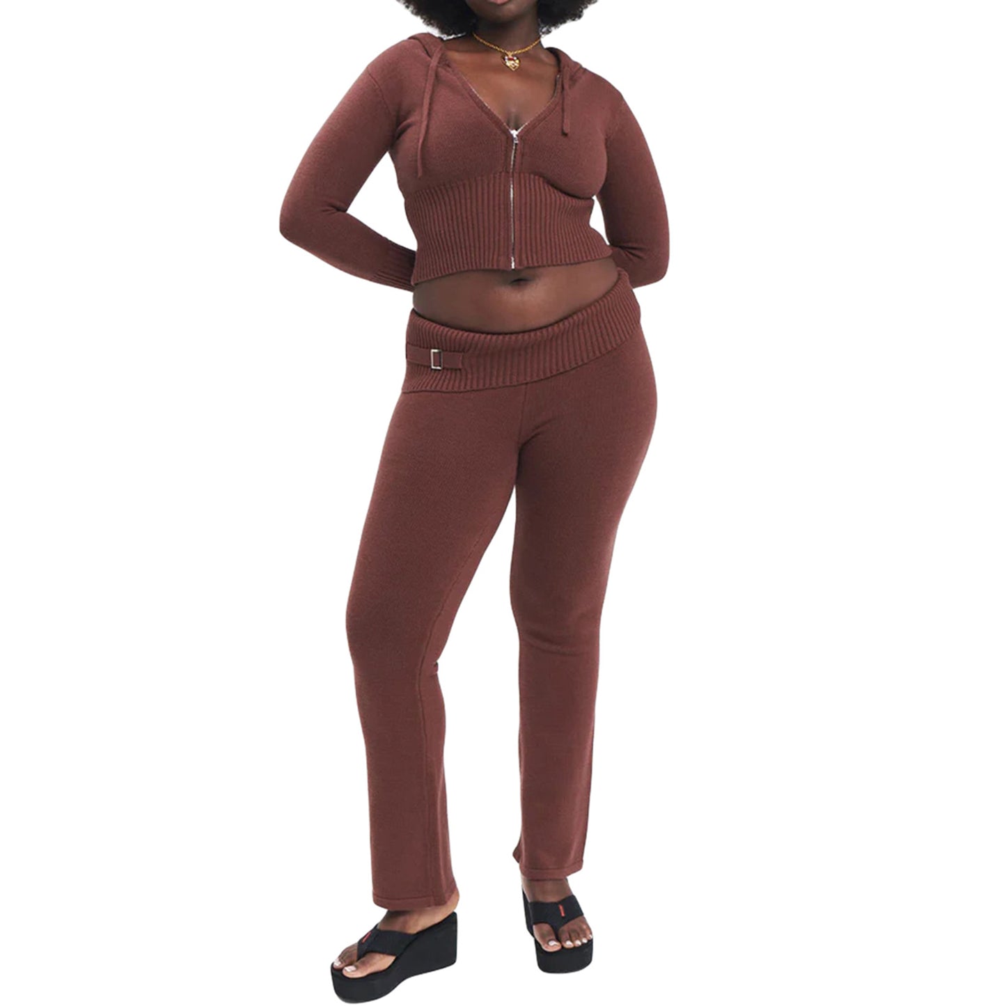 Hoodie Suit Women Leisure Sexy Zip Long Sleeve Sweater And High Waist Long Pants Set - Frederika’s favorites 🦊