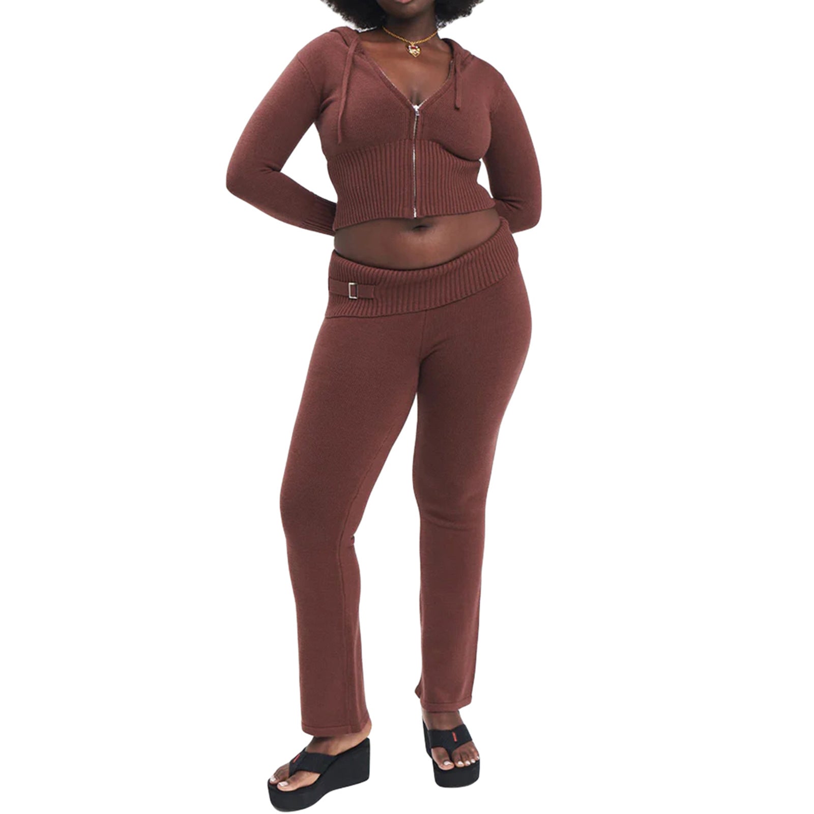 Hoodie Suit Women Leisure Sexy Zip Long Sleeve Sweater And High Waist Long Pants Set - Frederika’s favorites 🦊