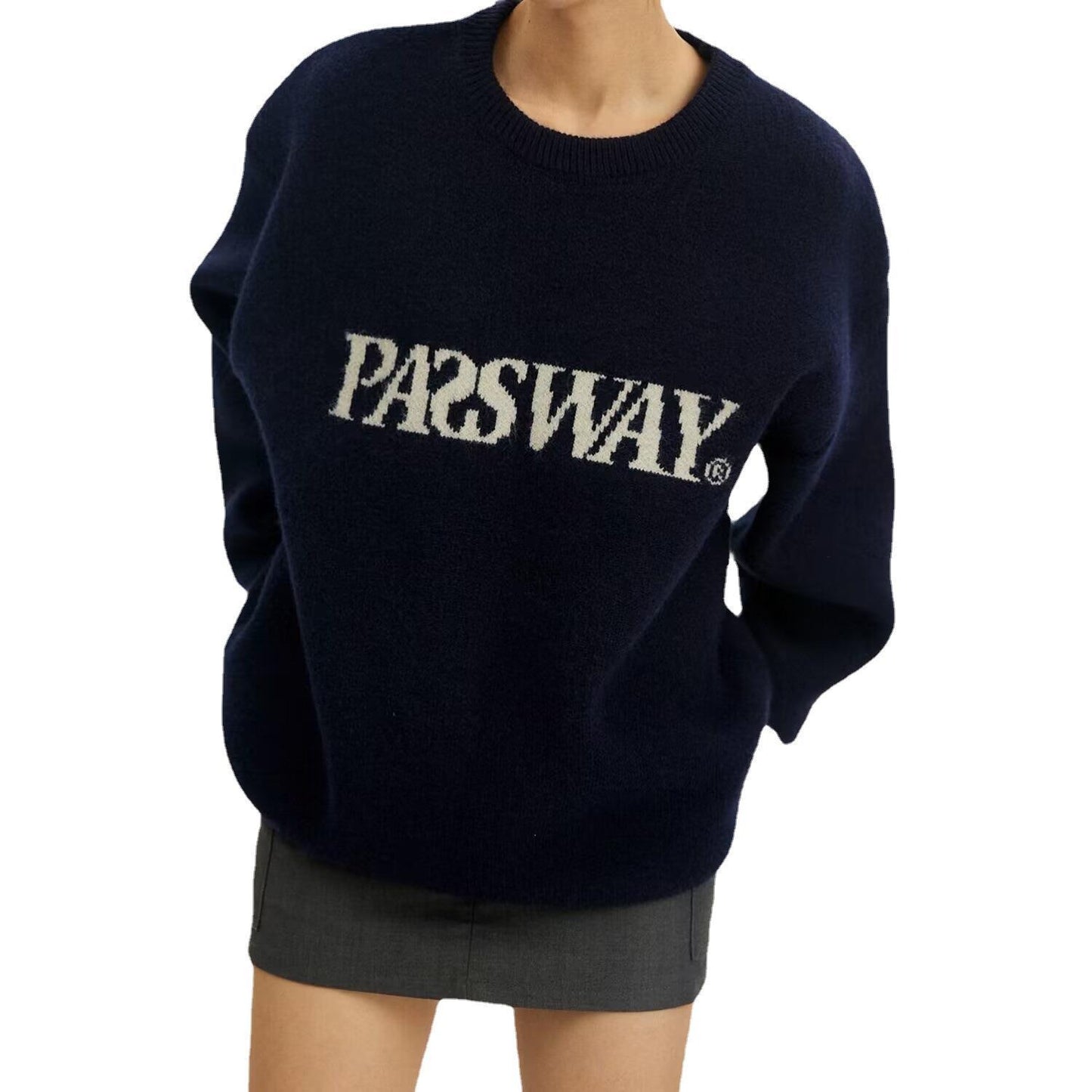 Retro long-sleeved sweater sweater women's autumn and winter new style loose lazy style casual top