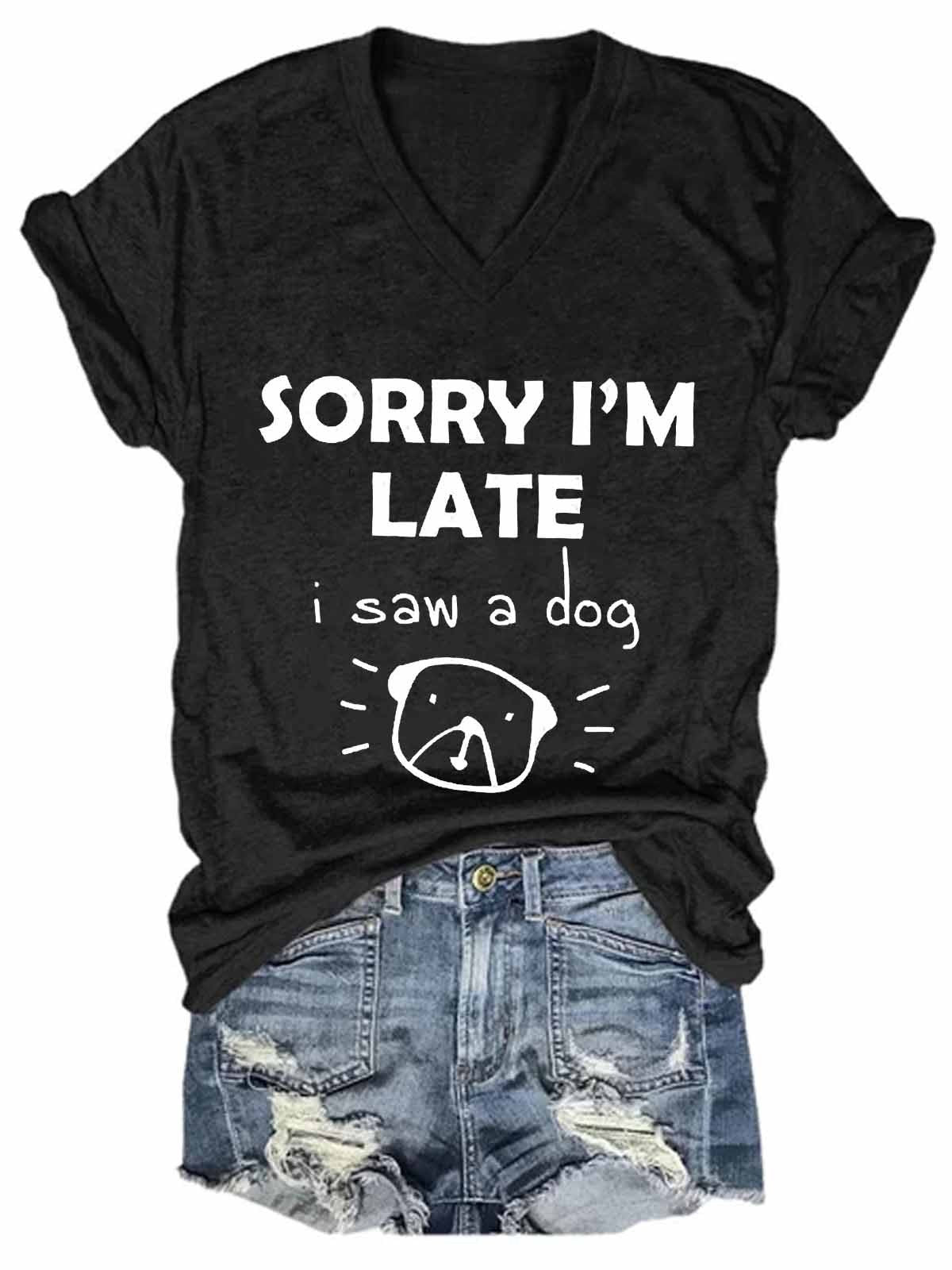 Women's Dog Statement V-Neck Tee - Frederika’s favorites 🦊