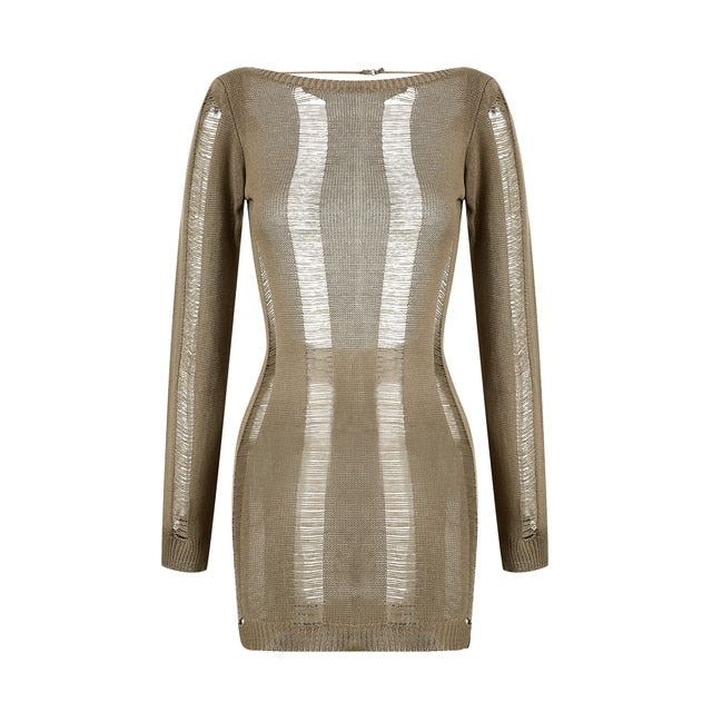 Puloru Sexy Knitted Cutout Short Dress - Frederika’s favorites 🦊