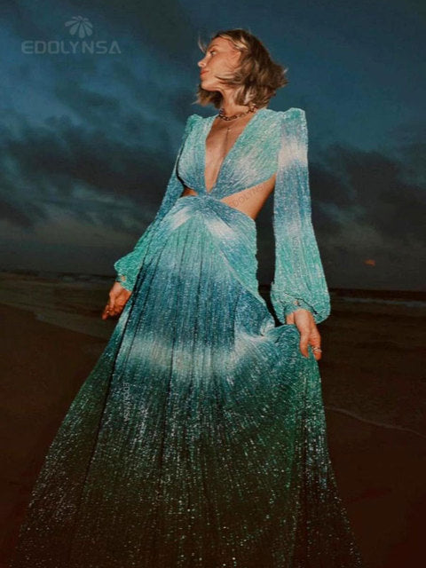 Women's Long Lantern Sleeve Dress - Frederika’s favorites 🦊