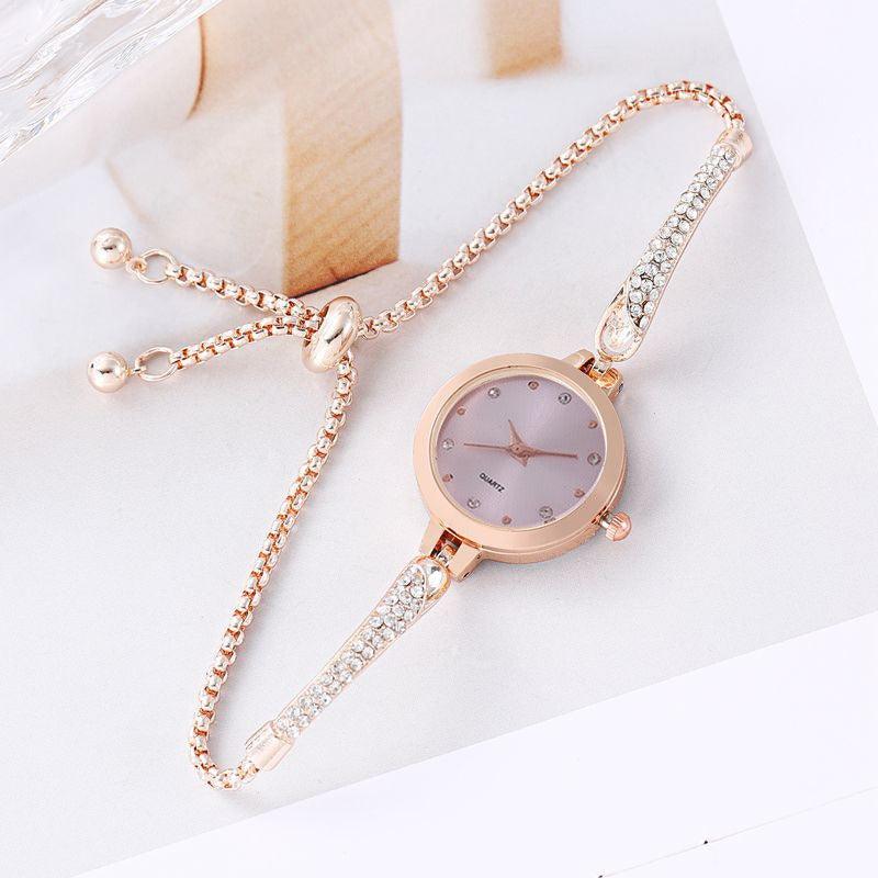 Girls' Watch Fashionable Diamond Inlaid INS. Academic Style Temperament Dial Decoration Lazy Pull Women's Bracelet Watch - Frederika’s favorites 🦊