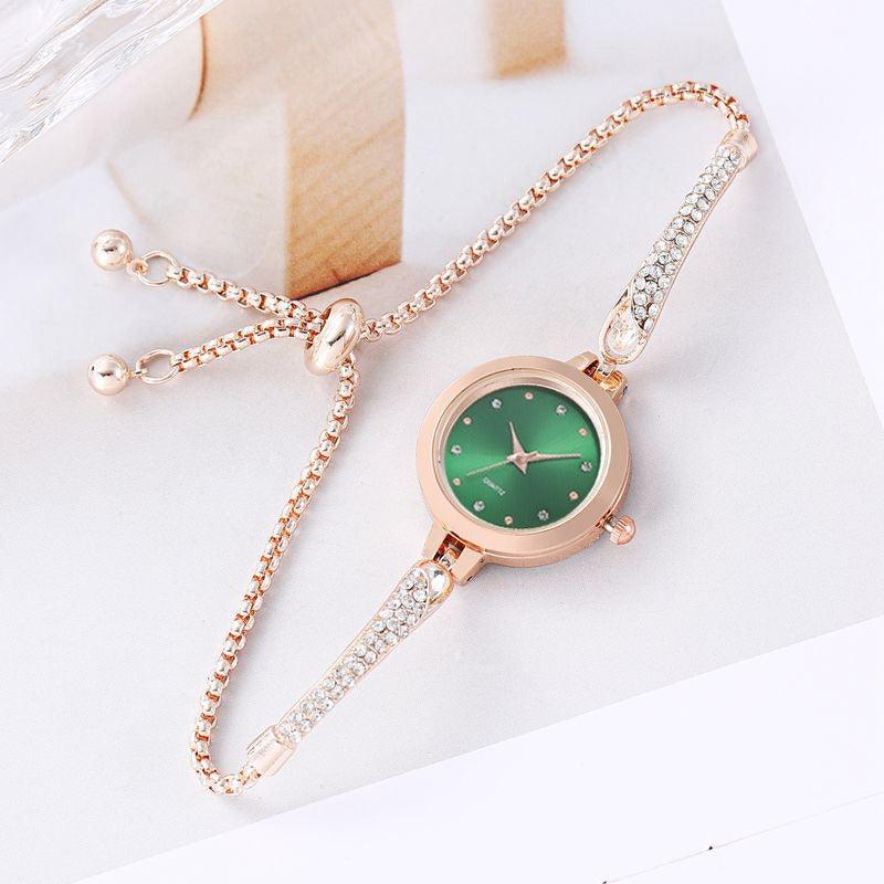 Girls' Watch Fashionable Diamond Inlaid INS. Academic Style Temperament Dial Decoration Lazy Pull Women's Bracelet Watch - Frederika’s favorites 🦊