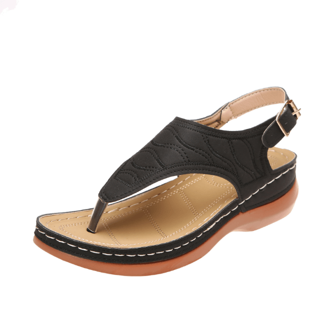 Roman Style One Word Buckle Women's Sandals 43 Large Size Sandals - Frederika’s favorites 🦊