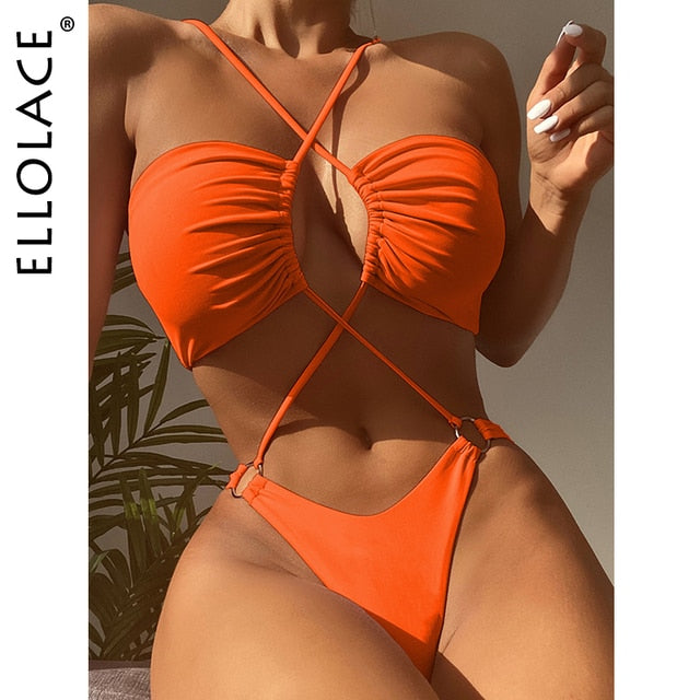 Sexy Cross Halter One Piece Swimsuit - Frederika’s favorites 🦊