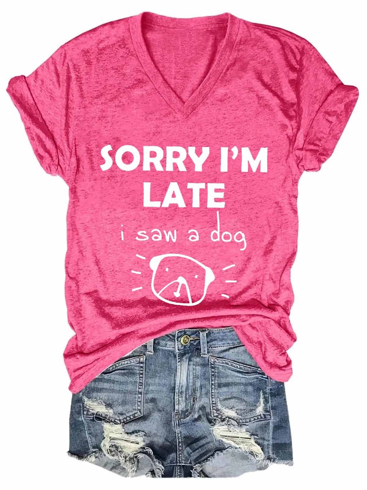 Women's Dog Statement V-Neck Tee - Frederika’s favorites 🦊