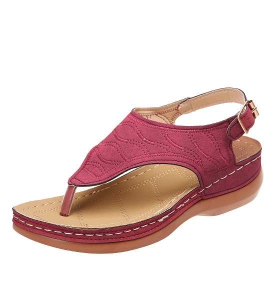 Roman Style One Word Buckle Women's Sandals 43 Large Size Sandals - Frederika’s favorites 🦊