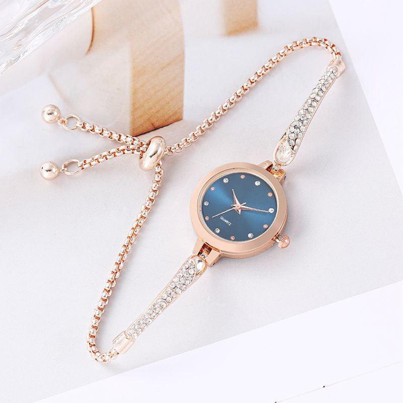 Girls' Watch Fashionable Diamond Inlaid INS. Academic Style Temperament Dial Decoration Lazy Pull Women's Bracelet Watch - Frederika’s favorites 🦊
