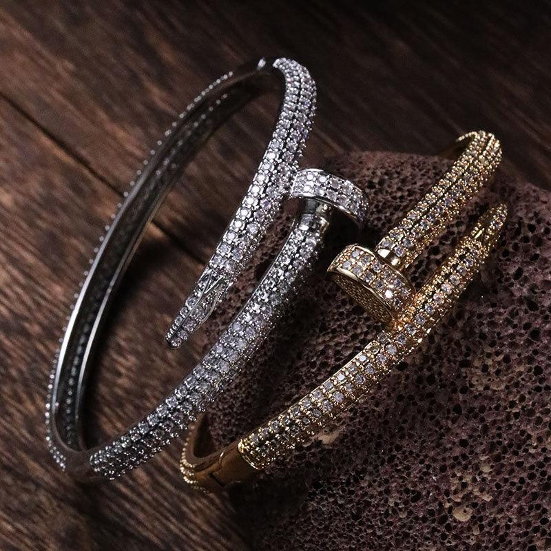 Full Sky Star Nail Copper Inlaid Zircon Couple Bracelet - Frederika’s favorites 🦊