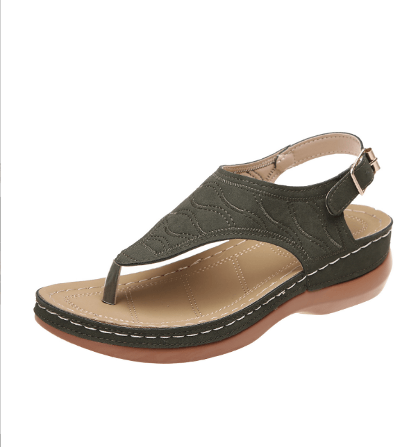Roman Style One Word Buckle Women's Sandals 43 Large Size Sandals - Frederika’s favorites 🦊