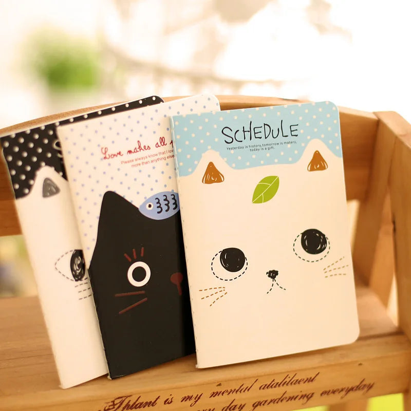 Cute cat mini notebook Stitching Binding note book Portable planner memo stationery office accessories School supplies - Frederika’s favorites 🦊