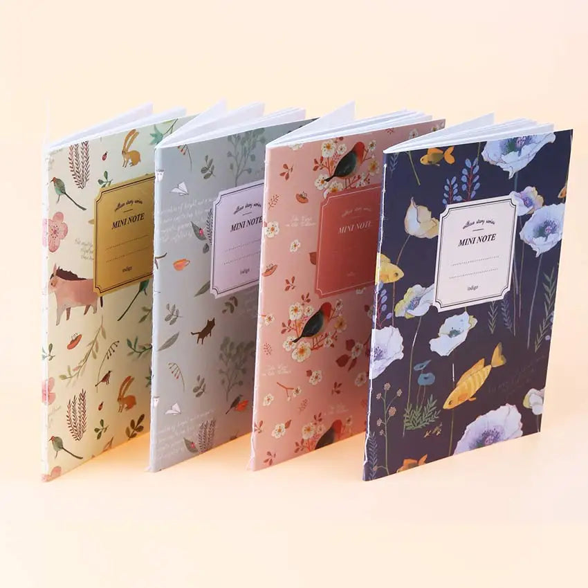4 PCS/Set Cute Kawaii Cartoon Animal Notebook Lovely Flower Notepad for Kids Student Gift Korean Stationery - Frederika’s favorites 🦊