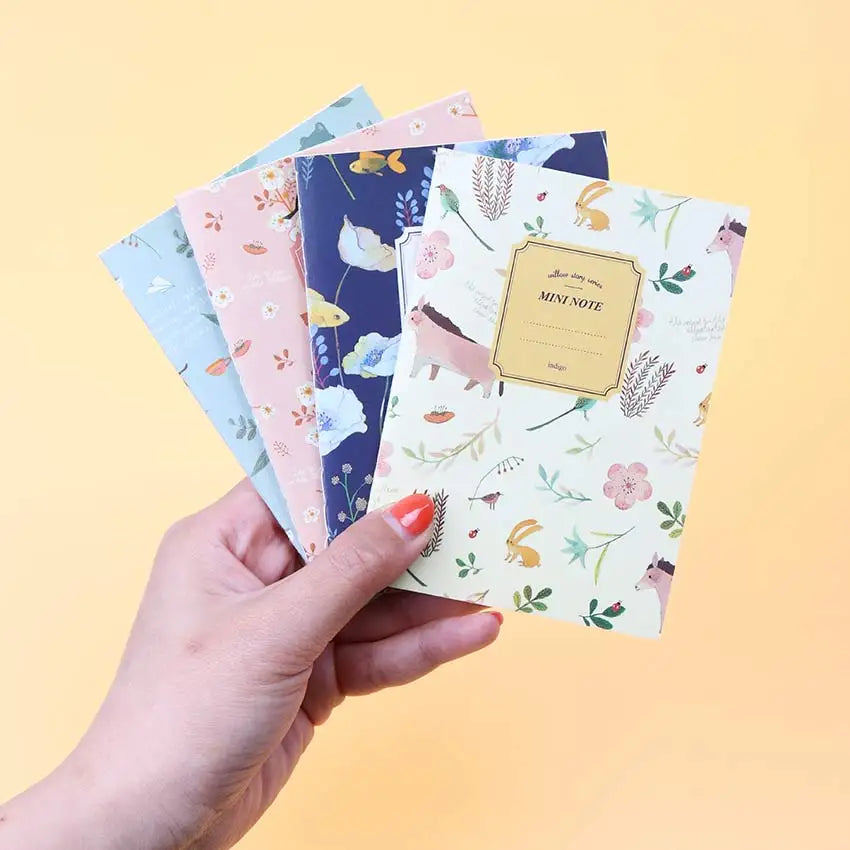 4 PCS/Set Cute Kawaii Cartoon Animal Notebook Lovely Flower Notepad for Kids Student Gift Korean Stationery - Frederika’s favorites 🦊