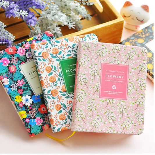 New Arrival Cute PU Leather Floral Flower Schedule Book Diary Weekly Planner Notebook School Office Supplies Kawaii Stationery - Frederika’s favorites 🦊