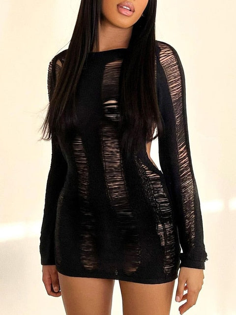 Puloru Sexy Knitted Cutout Short Dress - Frederika’s favorites 🦊