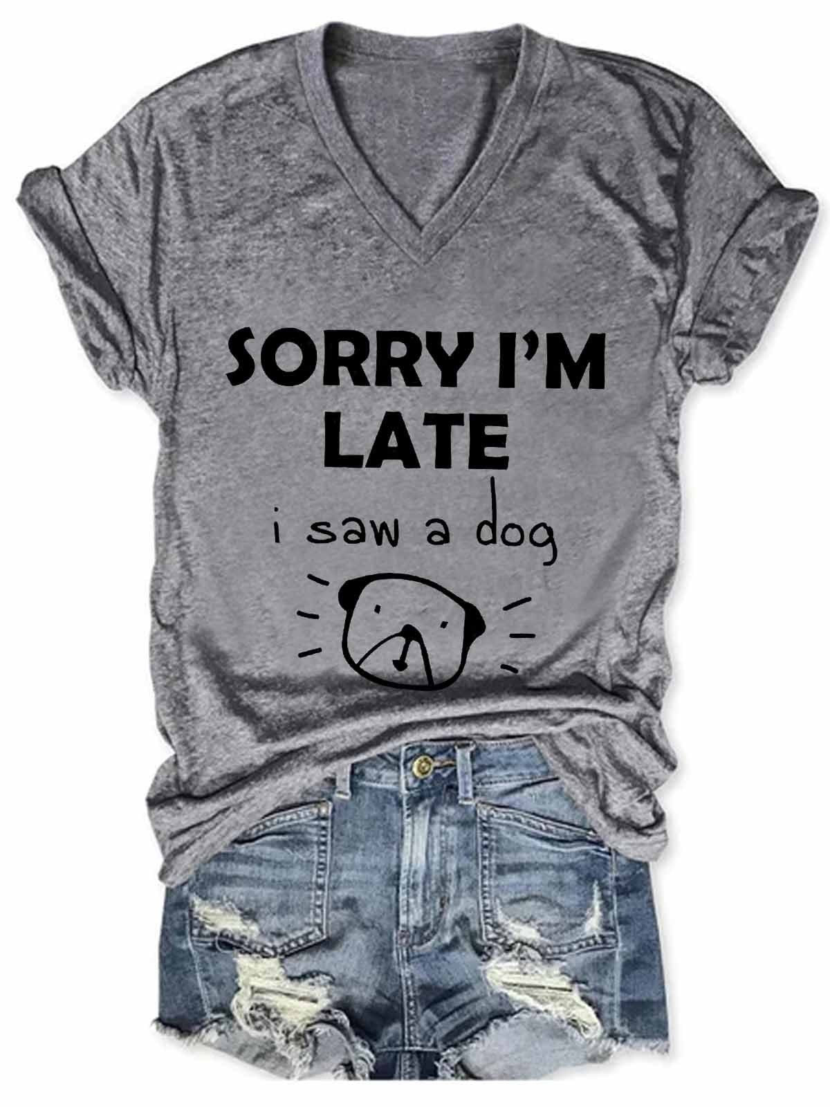 Women's Dog Statement V-Neck Tee - Frederika’s favorites 🦊