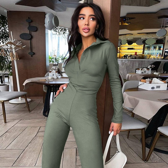 Long Sleeve V-Neck Skinny Jumpsuit - Frederika’s favorites 🦊