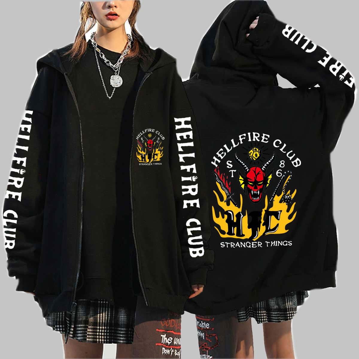 Funny Stranger Things Season 4 Zipper Hoodie - Frederika’s favorites 🦊